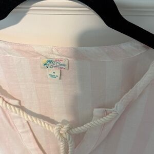 J Crew Pink Striped Tunic with Pockets. Medium